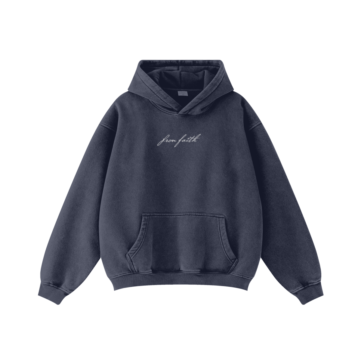 360GSM Unisex Fried-Color Snow-Washed Hoodie Blue