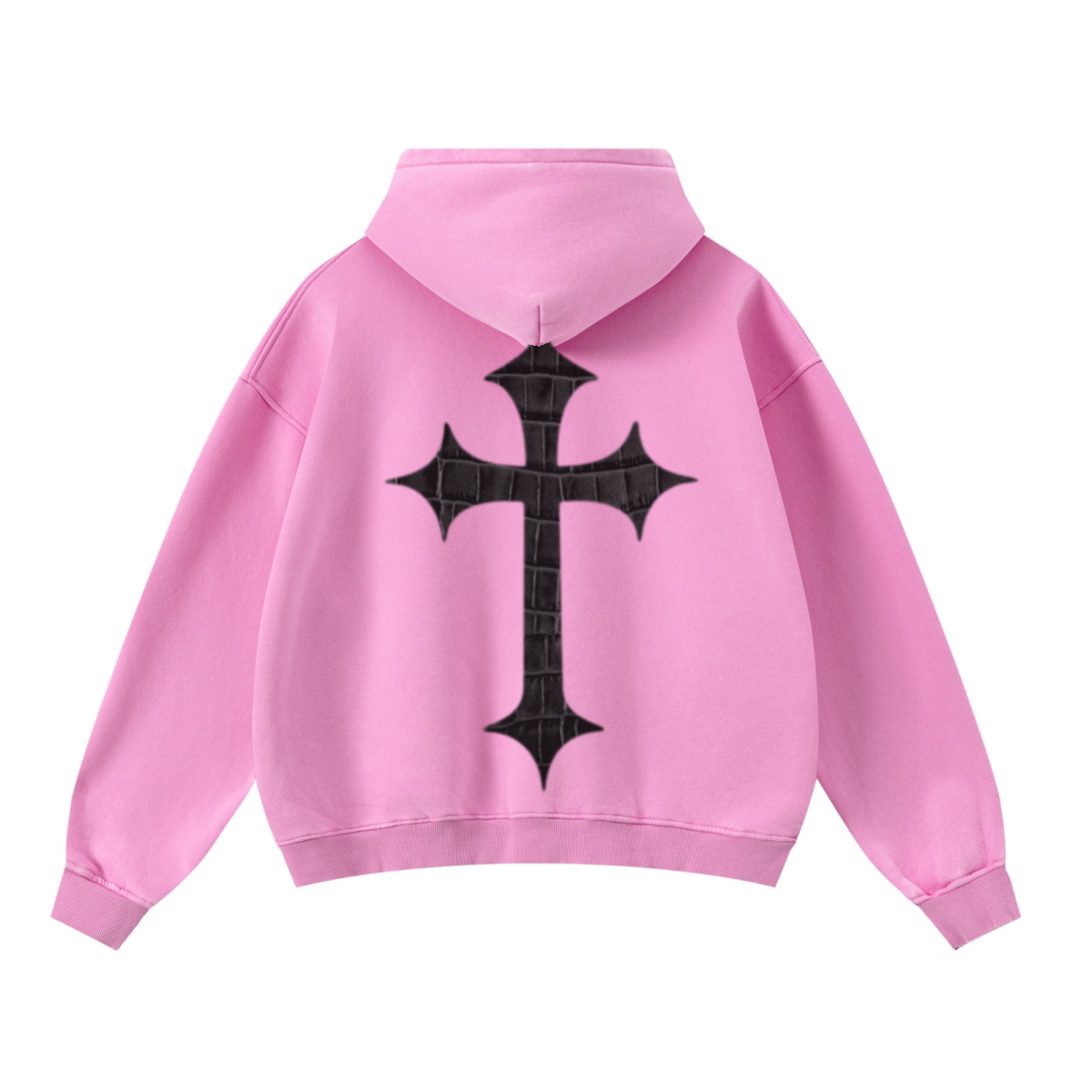 400GSM Unisex Washed Heavyweight Boxy-Fit Hoodie Vintage Peach Pink
